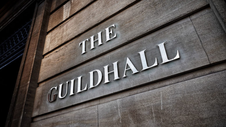 The Guildhall sign